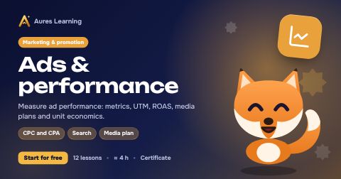 Cover of the “Ads & performance” course — Aures Learning online course