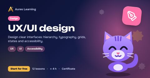 Cover of the “UX/UI design” course — Aures Learning online course