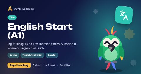 «English Start (A1)» kursi muqovasi — Aures Learning onlayn kursi