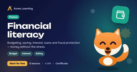 Cover of the “Financial literacy” course — Aures Learning online course