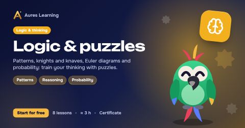 Cover of the “Logic & puzzles” course — Aures Learning online course