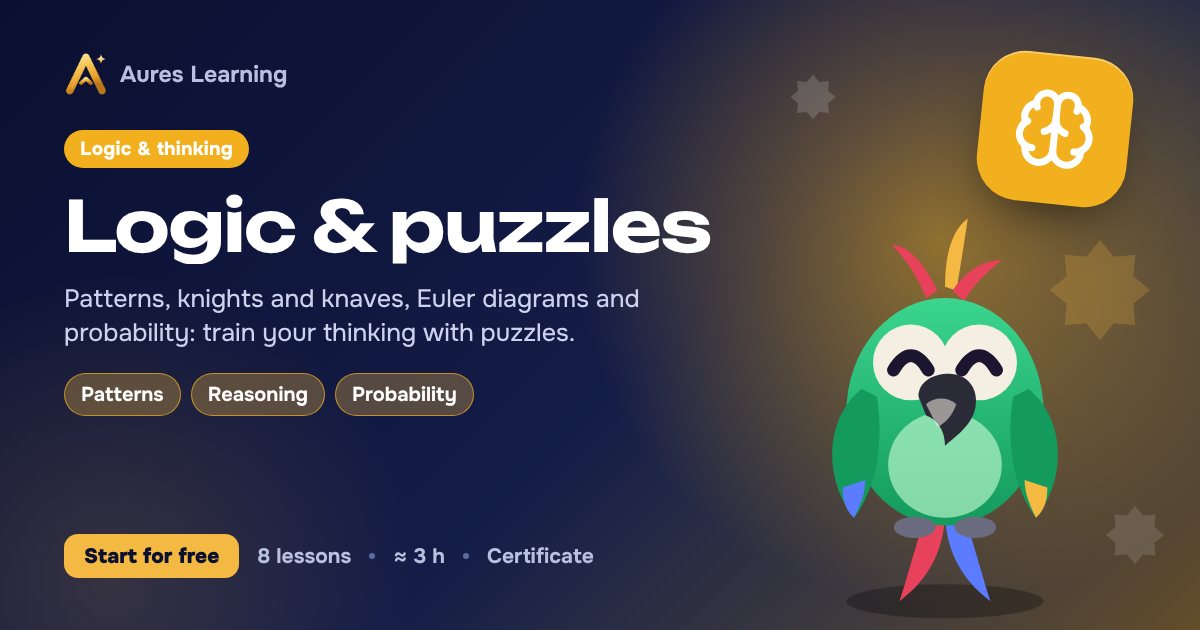 Cover of the “Logic & puzzles” course — Aures Learning online course