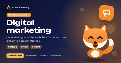 Cover of the “Digital marketing” course — Aures Learning online course