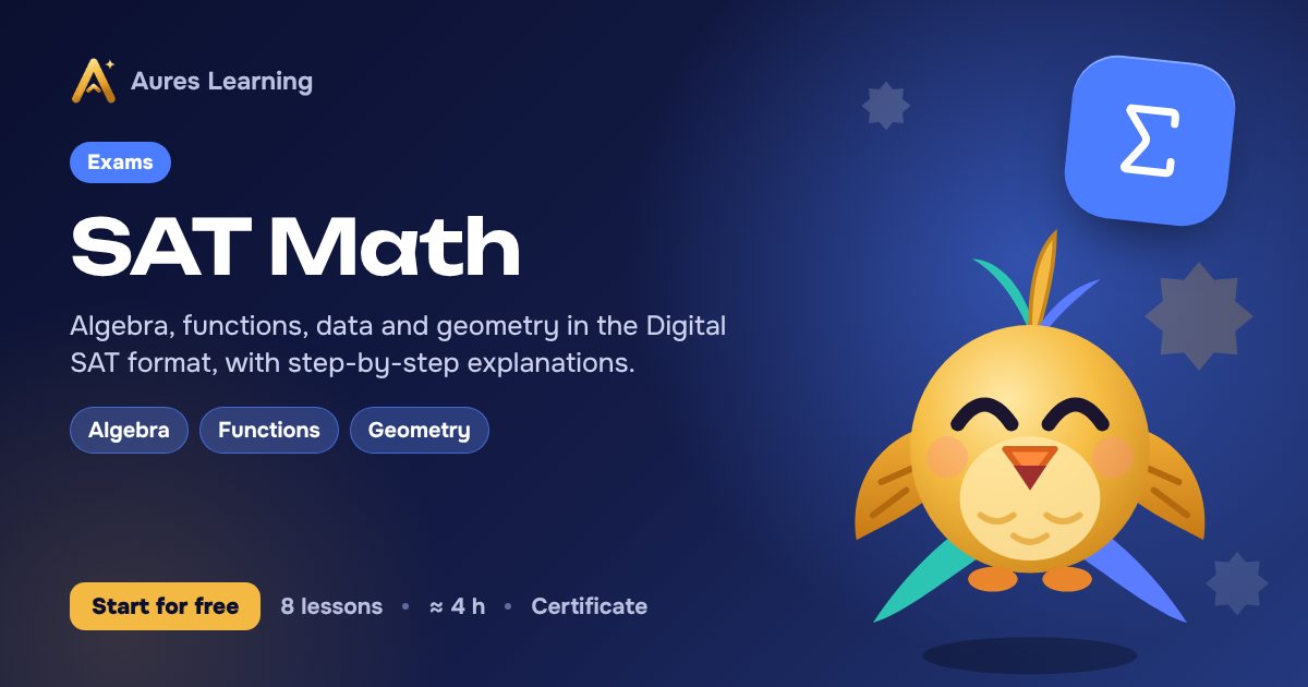 Cover of the “SAT Math” course — Aures Learning online course