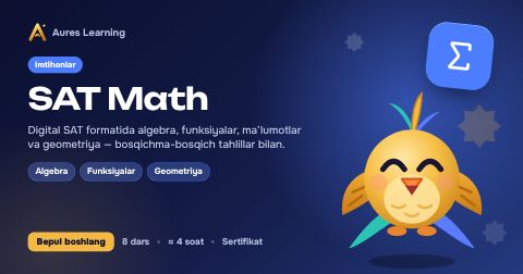 «SAT Math» kursi muqovasi — Aures Learning onlayn kursi