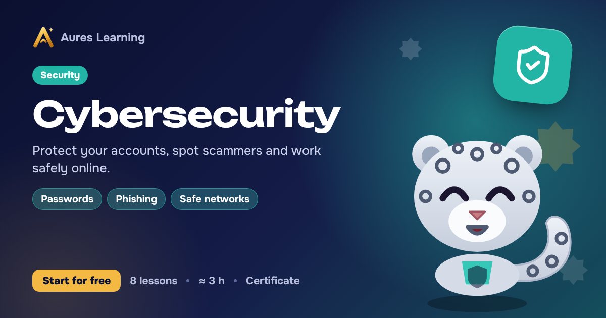Cover of the “Cybersecurity” course — Aures Learning online course