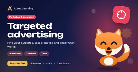 Cover of the “Targeted advertising” course — Aures Learning online course
