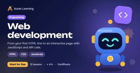 Cover of the “Web development” course — Aures Learning online course