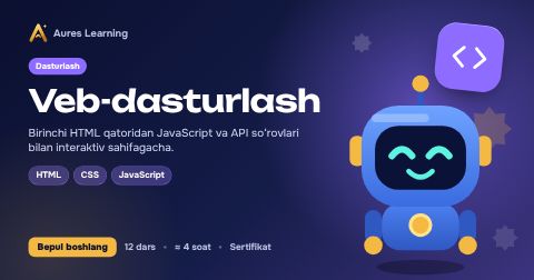 «Veb-dasturlash» kursi muqovasi — Aures Learning onlayn kursi